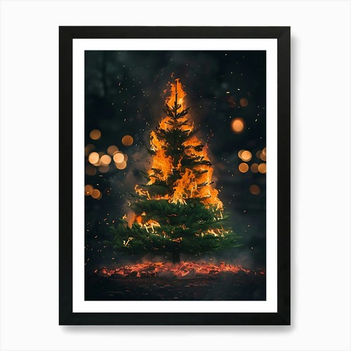 Albero natale fiamme - in,