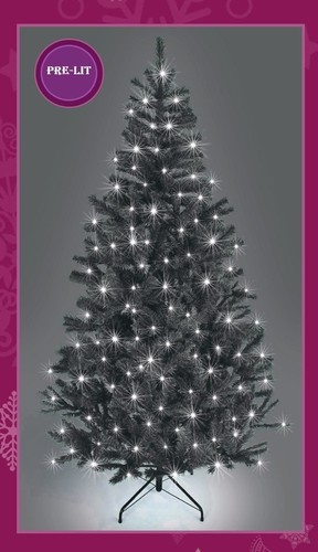 Prelit christmas tree black - prelit,