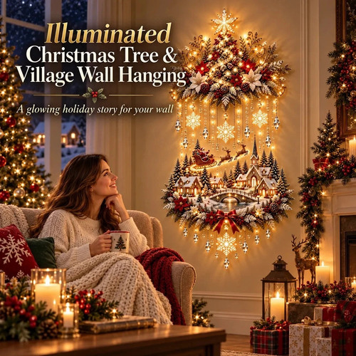 Albero natale illuminato - albero, di